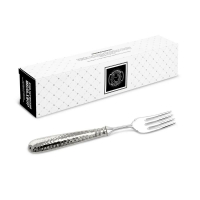Кольчугинский мельхиор Вилка для рыбы латунная посеребренная кованая (КМ1606ВЛ01)